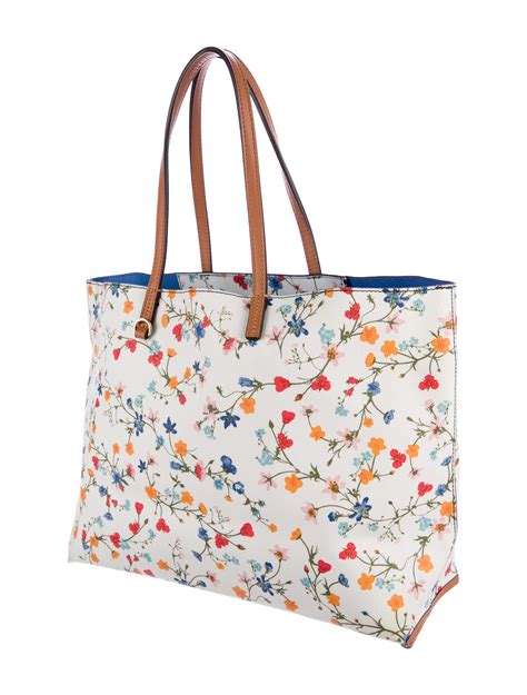 Tory Burch Kerrington Square Delphi Flower Tote .